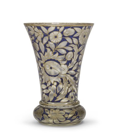 VASO AGEMINATO IN VETRO, STILE MOSER 1910