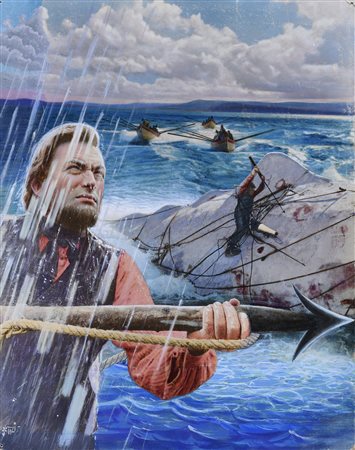 BOZZETTO PER MANIFESTO DI MOBY DICK DI FRANCO FIORENZI