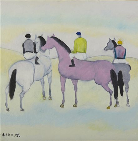 CESETTI GIUSEPPE (1902 - 1990) - DERBY: ATTESA, 1974.