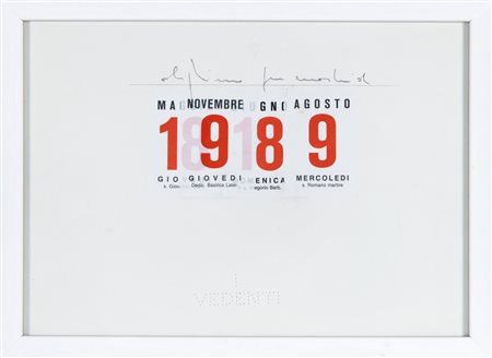 BOETTI ALIGHIERO (1940 - 1994) - CALENDARIO, 1989.