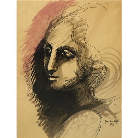 Santo Marino (Militello val di Catania  1924-1991)  - Volto di ragazza, 1972