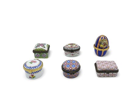 Mini scatoline in porcellana, quasi tutte Porcelain Art (6pz)