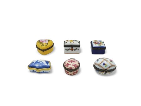 Mini scatoline in porcellana, quasi tutte Porcelain Art (6pz)