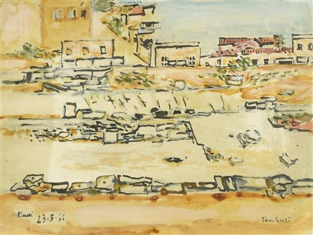 Orfeo Tamburi (1910 - 1994) ELEUSI, 1966 olio su tela, cm 24x31 firma, titolo...