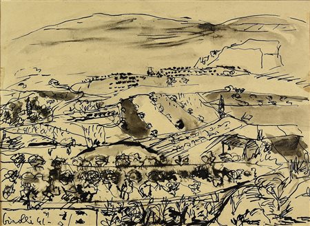 Renato Birolli (1905 - 1959) SENZA TITOLO, 1941 china su carta, cm 22x28...