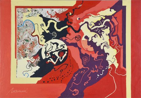 Mario Nanni (1922 - 2019) SENZA TITOLO acrilici e collage su tavola, cm 35x50...