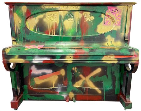 Giuseppe Chiari (1926 - 2007) PIANOFORTE tecnica mista su legno, cm...
