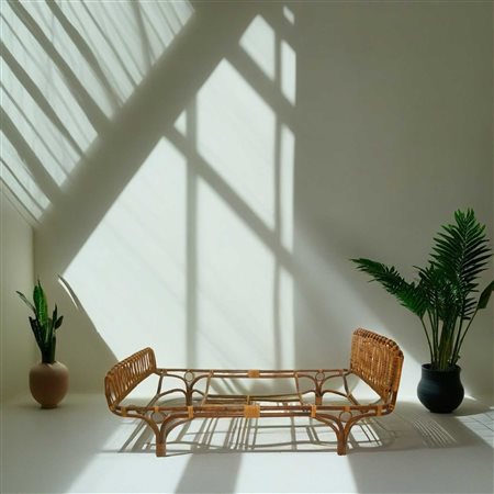 Franca Helg  per Vittorio Bonacina (1920-1989)  - Letto Rattan Daybed modello 480, 1950/1960