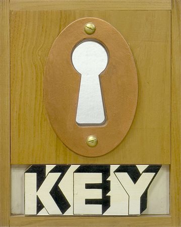 Joe Tilson, Key Box, 2003, assemblaggio di legno dipinto, 33x41 cm, tiratura...