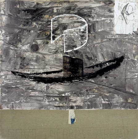 Giorgio Cattani, Dove nebbia appar, 1998, tecnica mista su tela, 60x60 cm,...