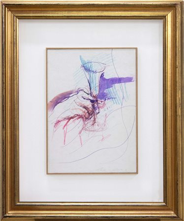 Ernesto Treccani, Bicchiere, anni Ottanta, acquarello su carta, 30x21 cm