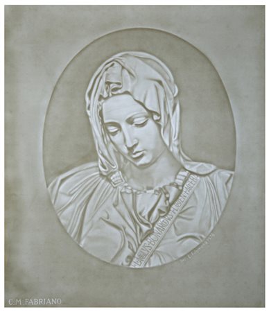 Luigi Filomena (1950) , per Cartiere Miliani, Fabriano
Il volto della Vergine, dalla Pietà di Michelangelo, 1976