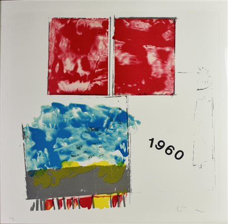 Mario Schifano (1934 - 1998) 1960, 1988-89 litografia con interventi...