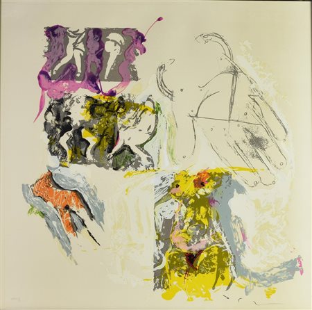Mario Schifano (1934 - 1998) SENSUALE, 1988-89 litografia con interventi...