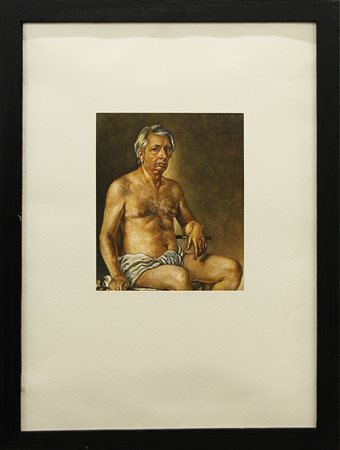 GIORGIO DE CHIRICO, "Autoritratto nudo", ripreso dal dipinto del 1943