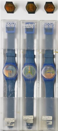 LOTTO DI TRE SWATCH , 1987 mod. FOLON 1, cod. GZ109 mod. FOLON 2, cod. GZ106...