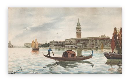 ANONIMO - Senza Titolo (Gondole a San Marco, Venezia)