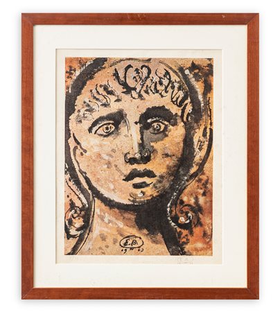 EUGÈNE GUSTAVOVITCH BERMAN (1899-1972) - Senza Titolo (Stone face), 1963