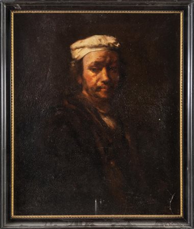 Seguace di Rembrandt van Rijn. Autoritratto di Rembrandt Harmenszoon van Rijn.