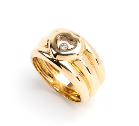 CHOPARD  
Collezione Happy Diamond: anello in oro con diamante 
 