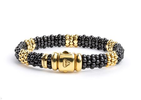 LAGOS  
Collezione Caviar: bracciale in oro e perline in ceramica  
 