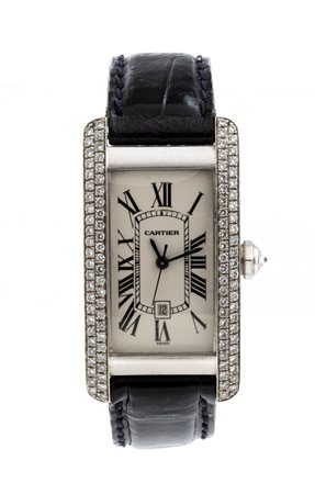 CARTIER  
Tank American orologio da polso in oro e diamanti, ref. 1726 Anni 2000
 