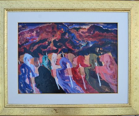 Saverio Terruso (Monreale 1939 – Milano 2003). Processione in montagna.