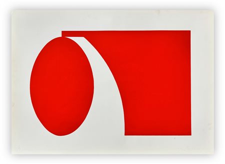 LORENZO PIEMONTI (1935-2015) - Strutture (colore rosso su fondo bianco), 1968-1971