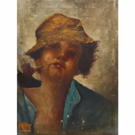 Roberto Carignani (Napoli 1894-1975)  - Scugnizzo con pipa 