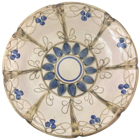 Piscitello - Piatto insalatiera in maiolica policroma, 70&#39;s