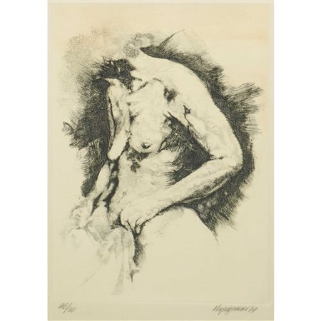 Renzo Vespignani (Italian 1924-2001)  - Nudo di donna matura