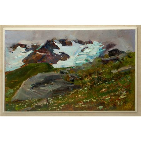 Carlo Casanova (1871-1950)  - Paesaggio montano