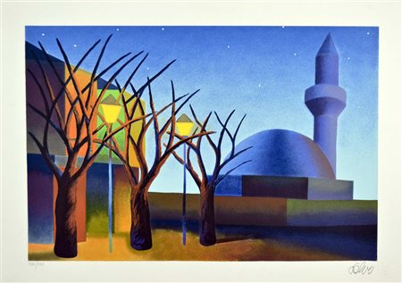 SALVO Leonforte (En) 1947 Minareto 1998 serigrafia es. 100/100 50x70 firma in...