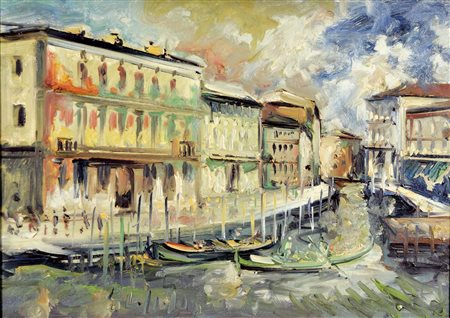 CAPPELLO EMANUELE Ragusa 1937 Venezia olio su tela 50x70 firma in basso a...