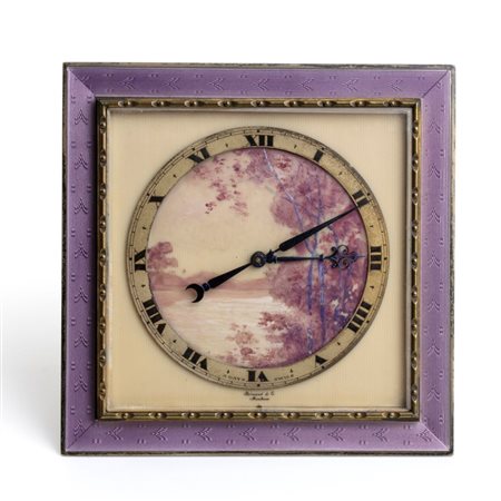 Bornand & Cie: Orologio da tavolo Art Déco in avorio e smalti. Anni '20 - '30 