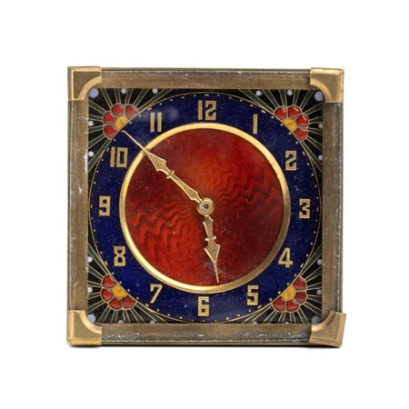  Kienzle (?): Orologio da tavolo Art Déco con smalti. Germania, anni '20 - '30 