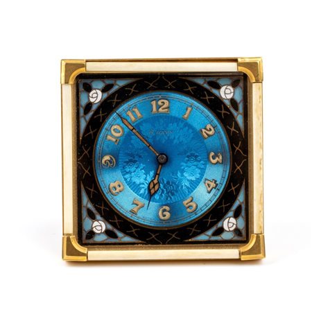  Orologio da tavolo Art Déco con smalti. Anni '20 - '30