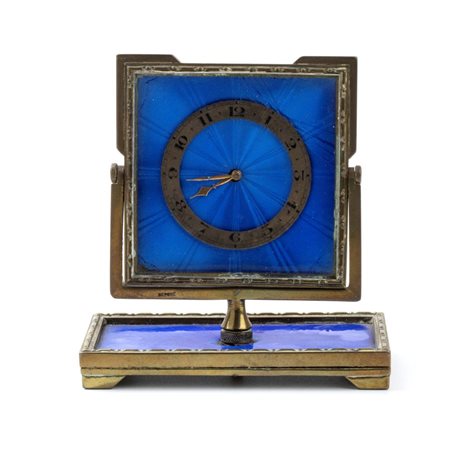  Orologio da tavolo Art Déco con smalti. Anni '20 - '30