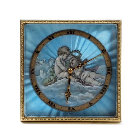  Orologio da tavolo Art Déco con smalti. Anni '20 - '30