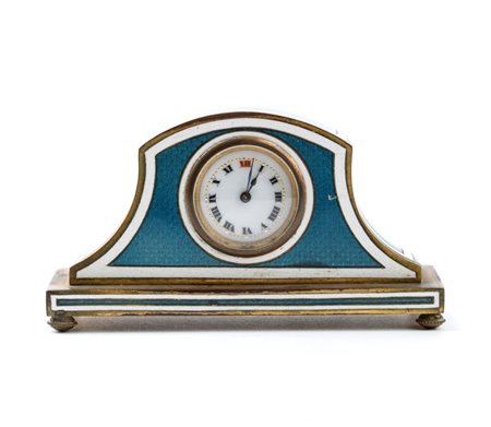  Orologio da tavolo Art Déco con smalti. Anni '20 - '30 