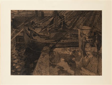 Mario Puccini (Livorno 1869-Firenze 1920)  - Cantiere navale