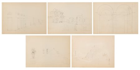 Ippolito Caffi (Belluno 1809-Lissa 1866)  - Studi di prospettiva