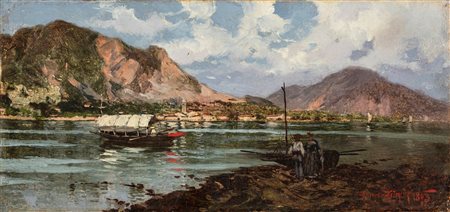 Riccardo Pellegrini (Milano 1863-Crescenzago 1934)  - Lago Maggiore, 1893