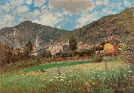 Giovanni Rovero (Mongardino 1885-Noli 1971)  - Nel prato, 1927