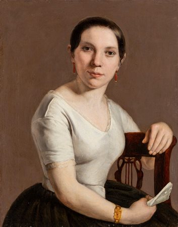 Luigi Trecourt (Bergamo 1808-Costa di Mezzate 1890)  - Ritratto femminile