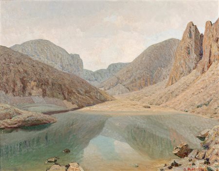 Oreste Albertini (Certosa di Pavia 1887-Besano 1953)  - Lago di Antermoia, Dolomiti di Fassa