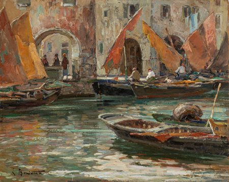 Eugenio Bonivento (Chioggia 1880-Milano 1956)  - Canale di Chioggia