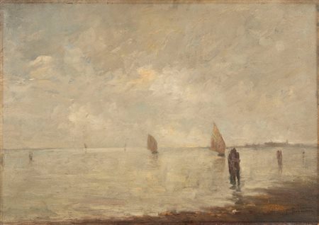 Pietro Fragiacomo (Trieste 1856-Venezia 1922)  - Vele in laguna