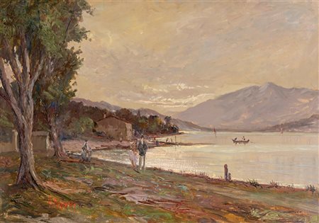 Antonio Pagnotta (Roma 1900-Brescia ?)  - Passeggiata al Lago d'Iseo