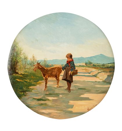 Niccolò Cannicci (Firenze 1846-1906)  - Contadinella